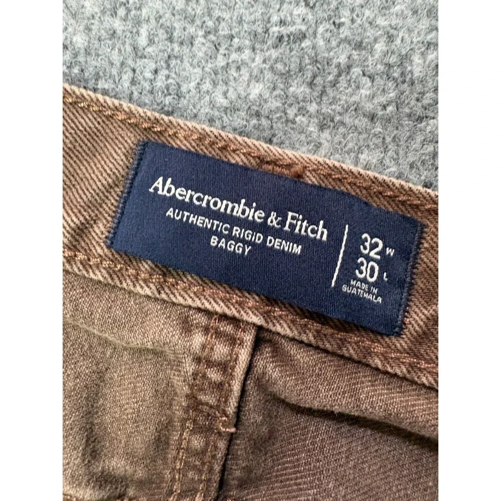Abercrombie & Fitch Jeans Mens 32x30 Brown Denim Doule Knee Baggy
